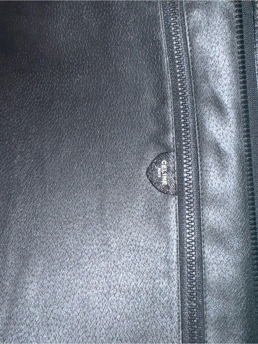 Celine Black Leather Laptop Folio with Embossed Crest